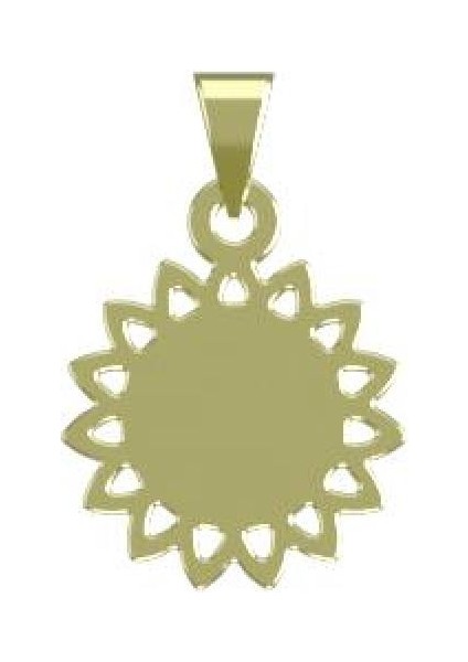14 Ayar Altın Çiçek Kolye Ucu 0.5 Gr, KC12761 Kodlu