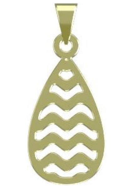 14 Ayar Altın Gözyaşı Damlası Kolye Ucu 0.5 Gr, KC10842 Kodlu