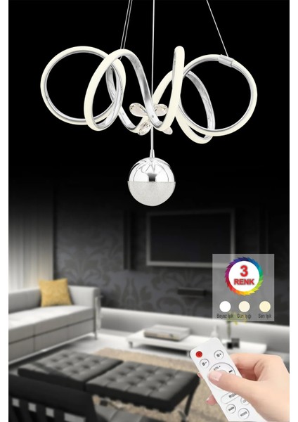 Istanbul Avize Gümüş Sea Beyaz Power Ledli Modern LED Avize