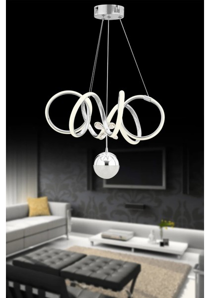 Istanbul Avize Gümüş Sea Beyaz Power Ledli Modern LED Avize modelleri