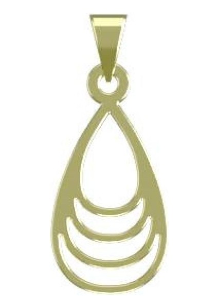 14 Ayar Altın Gözyaşı Damlası Kolye Ucu 0.5 Gr, KC11538 Kodlu
