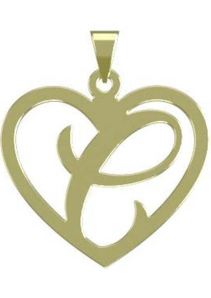 14 Ayar Altın E Harfi Kolye Ucu 0.5 Gr, KC12827 Kodlu