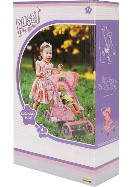 09324 Çilek Desenli 4 Tekerlekli Puset -Sunman fiyatları