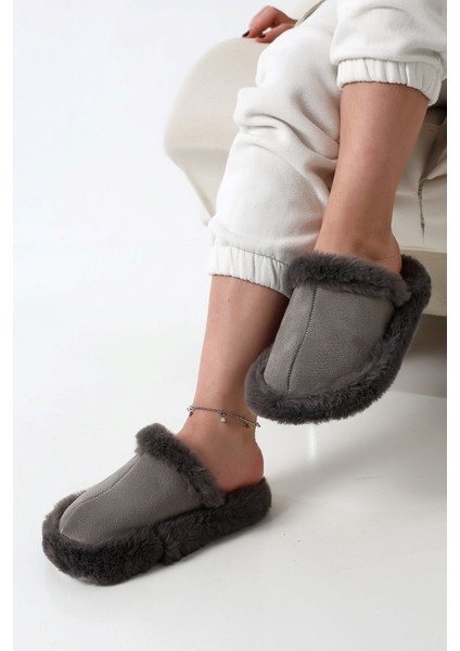 Kadın Sessiz Yumuşak Eva Taban Peluş Yünlü Pofuduk Ev Terlik Kışlık Terlik Peluş Terlik indirimleri