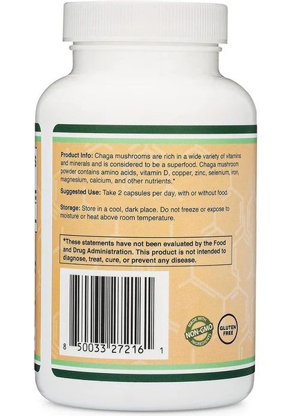 Chaga Mushroom Supplement 1000 mg 120 Kapsül modelleri