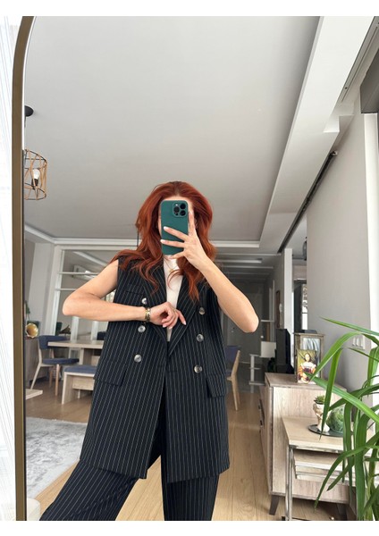 Çizgili Yelekli Casual Takım fiyatları