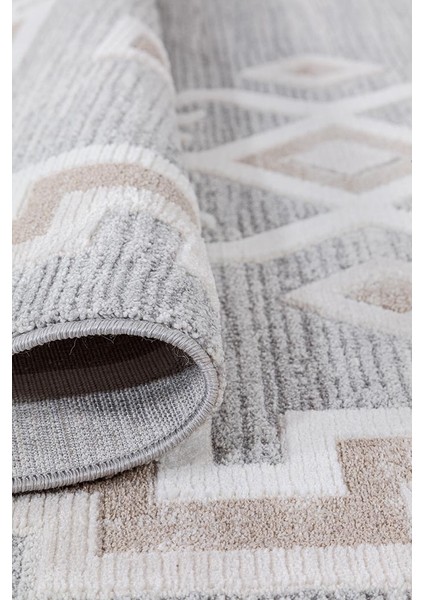 Dalida 3213A Yumuşak Dokulu Iskandinav Desenli Gri Krem Salon, Mutfak, Oturma, Çocuk Oda Halısı fırsatları