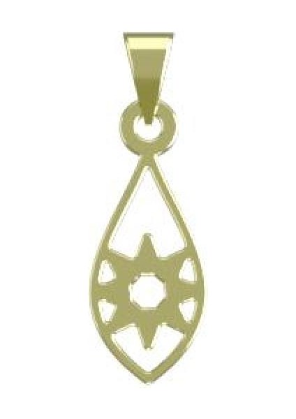 14 Ayar Altın Çiçek Kolye Ucu 0.5 Gr, KC10826 Kodlu