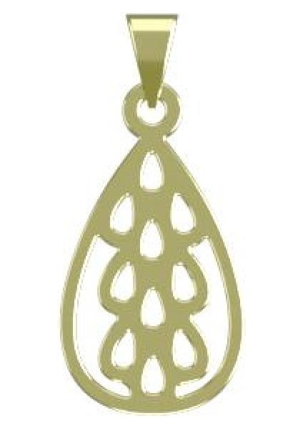 14 Ayar Altın Gözyaşı Damlası Kolye Ucu 0.5 Gr, KC12063 Kodlu