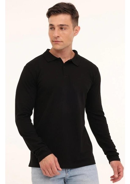 SN329 Uzun Kol Polo 5pr Erkek Sweatshırt