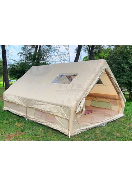 420D Oxford 12 Kişilik 4 Mevsim Soba Çıkışlı Şişme Kamp Çadırı – Pompalı, 400X300X210 cm fiyatları