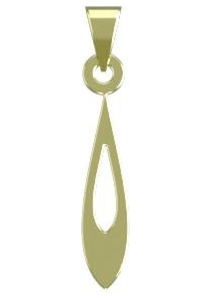 14 Ayar Altın Gözyaşı Damlası Kolye Ucu 0.5 Gr, KC12559 Kodlu