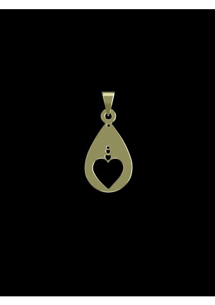 14 Ayar Altın Kalp Kolye Ucu 0.5 Gr, KC13814 Kodlu