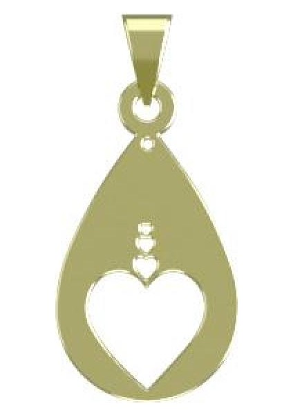 14 Ayar Altın Kalp Kolye Ucu 0.5 Gr, KC13814 Kodlu