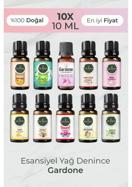 Sevilen 10'lu Set Esansiyel Uçucu Yağ Buhurdanlık Yağı Hava Nemlendiri Aroma Difizörü Kokusu Esans