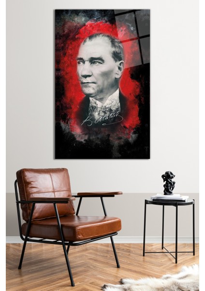 Mustafa Kemal Atatürk Imzalı Cam Tablo, Modern Ev ve Ofis Dekoru, Hediyelik Duvar Dekorasyonu fiyatları