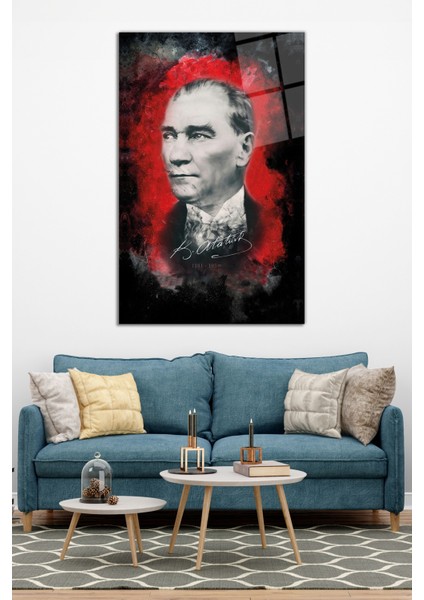 Mustafa Kemal Atatürk Imzalı Cam Tablo, Modern Ev ve Ofis Dekoru, Hediyelik Duvar Dekorasyonu modelleri