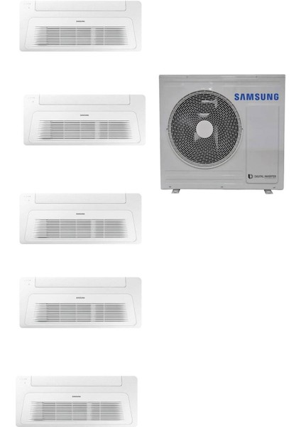 Wind Free Multi Tek Yön Kaset 1+5 Sistem (AJ100TXJ5KH/EA) 9+9+9+9+9 Btu 10 Kw Dış Ünite