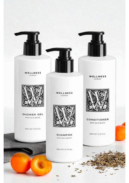 White Tea & Apricot Shampoo 380 ml + Conditioner 380 ml + Shower Gel 380 ml fiyatları