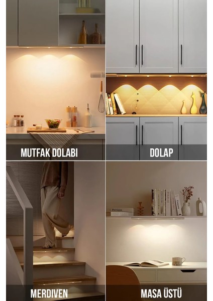 Ince Tasarımlı Şarjlı LED Masa ve Dolap Lambası – Dokunmatik, Işık Ayarlı ve Taşınabilir Aydınlatma modelleri