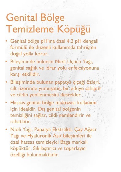 Nioli Yağı Formüllü Genital Bölge Temizleme Koku Giderici Toparlayıcı Köpük 200 ml indirimleri