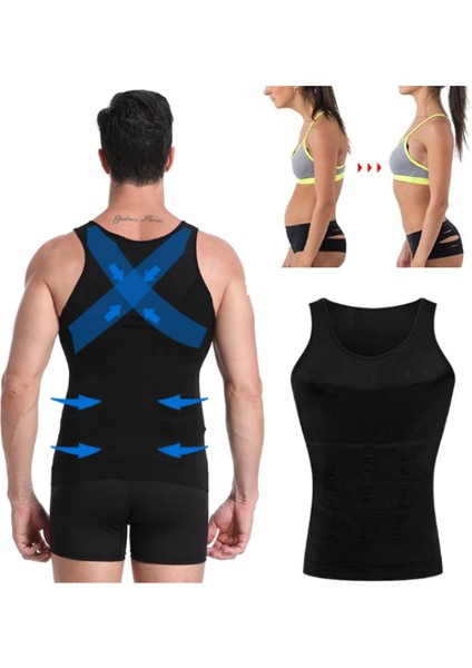 Premium Beyaz Erkek Atlet Korse Atlet Bel Göğüs Göbek Jinekomasti Toparlayıcı Dik Duruş indirimleri