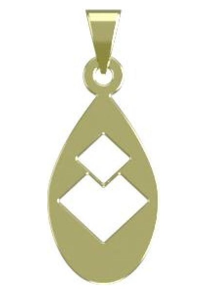 14 Ayar Altın Gözyaşı Damlası Kolye Ucu 0.5 Gr, KC11559 Kodlu