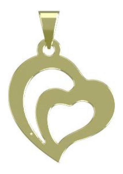 14 Ayar Altın Kalp Kolye Ucu 0.5 Gr, KC11656 Kodlu