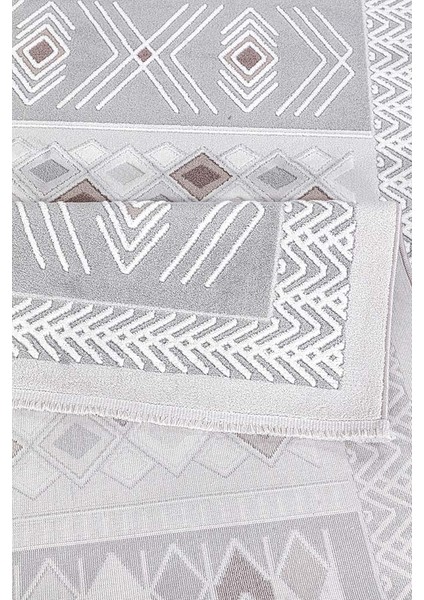 Dalida 3214A Yumuşak Dokulu Iskandinav Desenli Gri Krem Salon, Mutfak, Oturma, Çocuk Oda Halısı modelleri