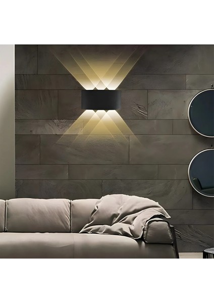 4'lü LED Dış Mekân Duvar Apliği – Yukarı ve Aşağı Işık Veren Suya Dayanıklı Modern Aydınlatma modelleri