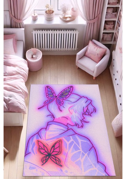 Iblis Avcıları Halısı Dijital Baskılı Pamuk Dokuma Kaymaz Tabanlı Yıkanabilir Antialerjik Pati Dostu Oyun Halısı