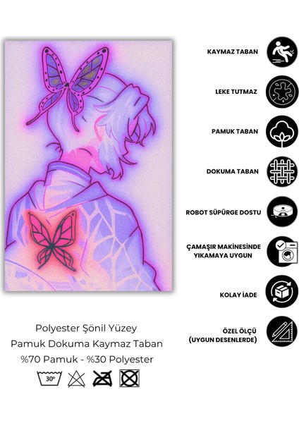 Iblis Avcıları Halısı Dijital Baskılı Pamuk Dokuma Kaymaz Tabanlı Yıkanabilir Antialerjik Pati Dostu Oyun Halısı fırsatları