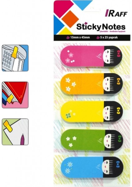 Yapışkanlı Not Kağıdı ( 15 mm * 45 Mm) Kız Bebek ( 3 Adet )
