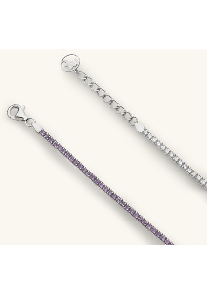 Yarısı Lila Taşlı Su Yolu Bileklik modelleri