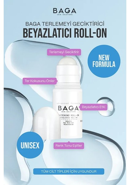 Tüm Cilt Tipleri İçin Beyazlatıcı Koku ve Terleme Önleyici Roll-On 50 ml