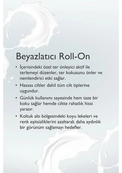 Tüm Cilt Tipleri İçin Beyazlatıcı Koku ve Terleme Önleyici Roll-On 50 ml indirimleri