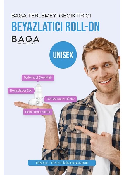 Tüm Cilt Tipleri İçin Beyazlatıcı Koku ve Terleme Önleyici Roll-On 50 ml