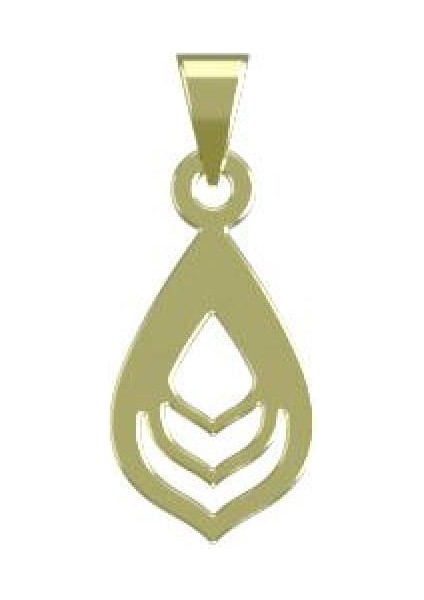 14 Ayar Altın Gözyaşı Damlası Kolye Ucu 0.5 Gr, KC12342 Kodlu