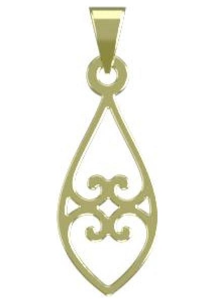 14 Ayar Altın Gözyaşı Damlası Kolye Ucu 0.5 Gr, KC10845 Kodlu