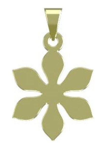 14 Ayar Altın Çiçek Kolye Ucu 0.5 Gr, KC12512 Kodlu