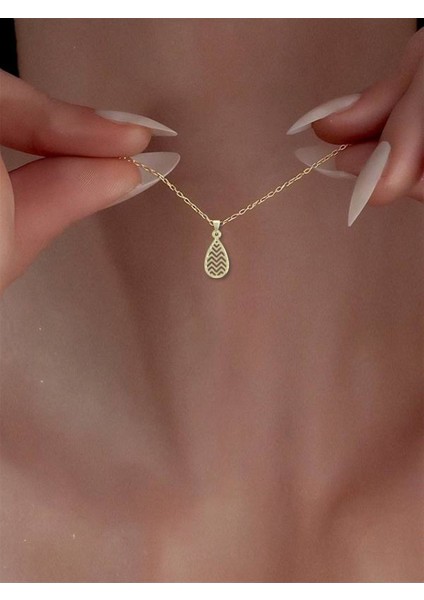 14 Ayar Altın Gözyaşı Damlası Kolye Ucu 0.5 Gr, KC11636 Kodlu