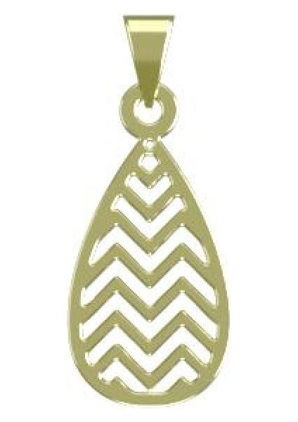 14 Ayar Altın Gözyaşı Damlası Kolye Ucu 0.5 Gr, KC11636 Kodlu