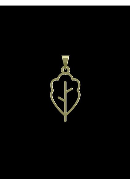 14 Ayar Altın Yaprak Kolye Ucu 0.5 Gr, KC15896 Kodlu