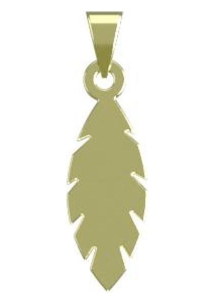 14 Ayar Altın Yaprak Kolye Ucu 0.5 Gr, KC10915 Kodlu