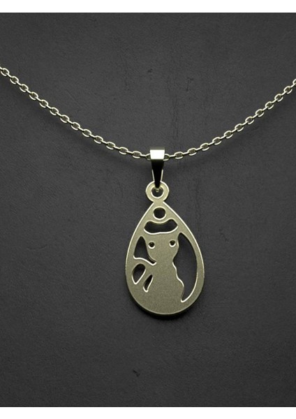 14 Ayar Altın Kedi Kolye Ucu 0.5 Gr, KC11659 Kodlu