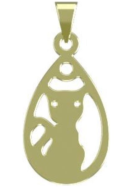 14 Ayar Altın Kedi Kolye Ucu 0.5 Gr, KC11659 Kodlu