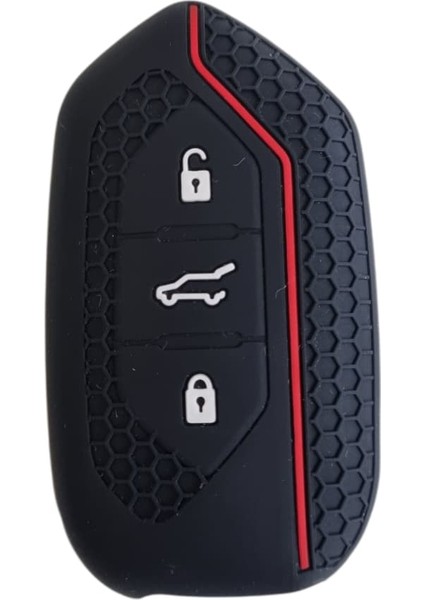 Togg Uyumlu Silikon Anahtar Kılıfı – Siyah Kırmızı Detaylı Koruyucu Kapak