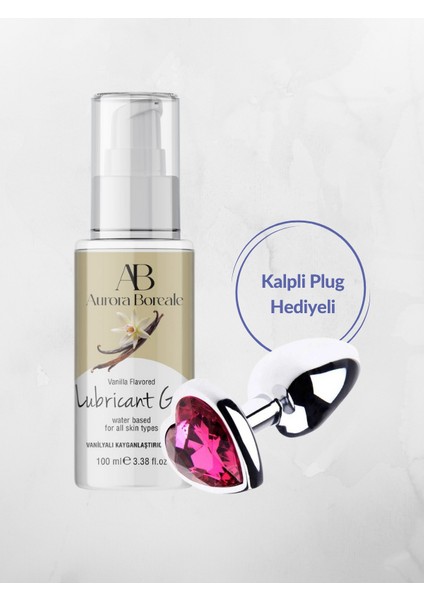 Vanilya Aromalı Jel 100 ml + Kalpli Mücevherli Çelik Plug Küçük Boy Hediyeli