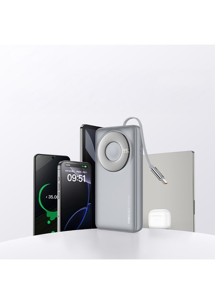 RPB-P72 Hızlı Şarj Özellikli Type-C Kablolu Powerbank 65W 20.000MAH Gri fırsatları
