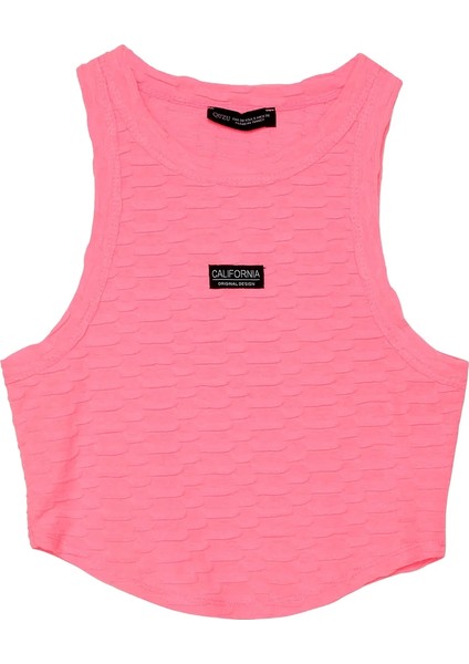 Etiket Detaylı Atlet Pembe